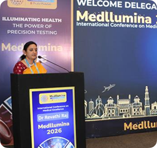 Speaker at welcome delegates podium